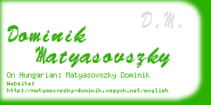 dominik matyasovszky business card